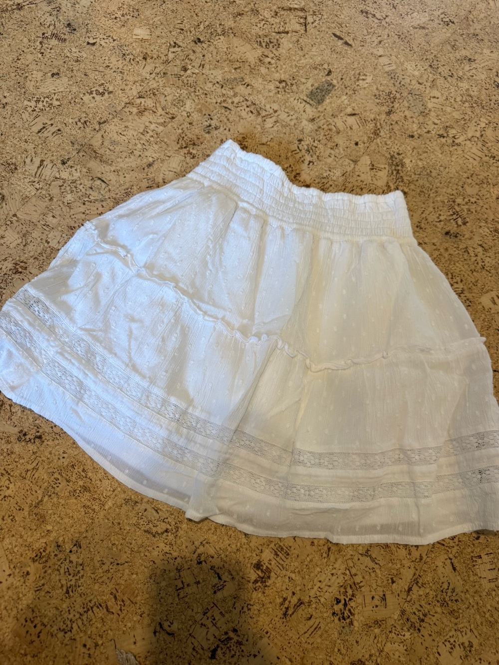 Hollister White Tiered Eyelet Skirt